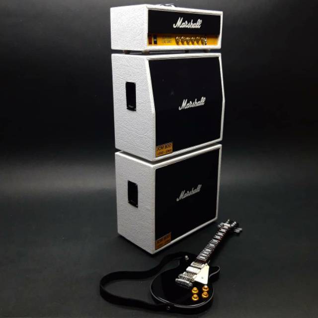 Miniatur ampli marshall head cabinet tidak bunyi plus gitar mini 18 cm