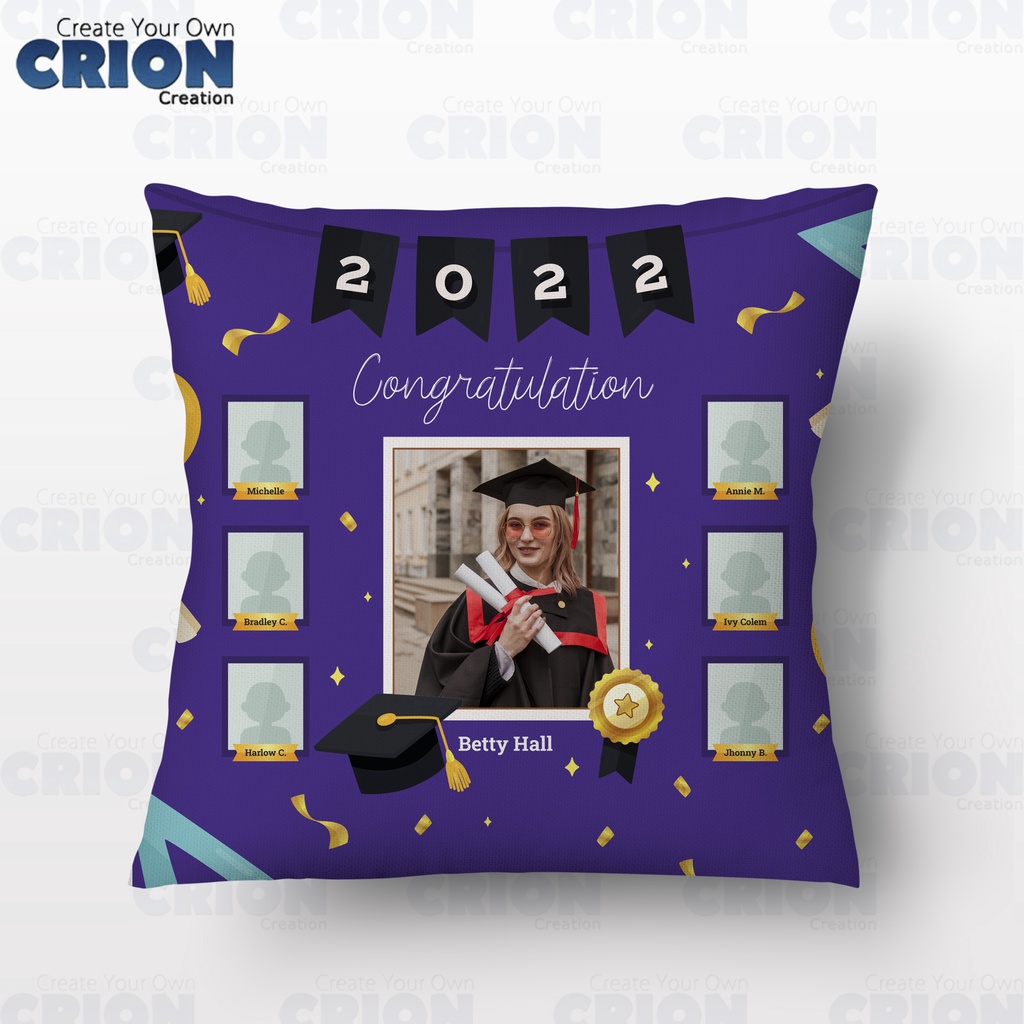 Bantal Wisuda - Graduation Frame - Bisa custom Nama dan Foto- souvenir/kado - By Crion