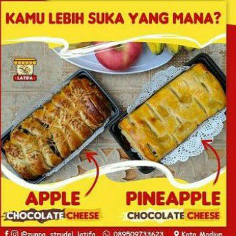 

Strudel pineapple chesee chocolate