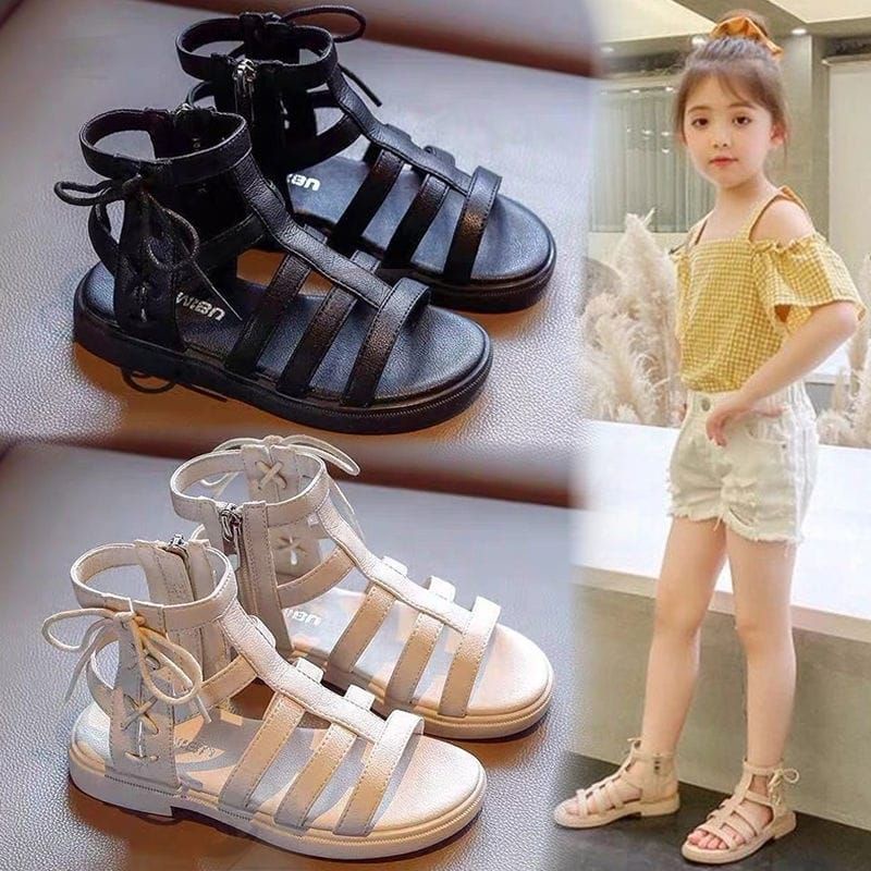 Sandal girls' 2021 versi Korea baru dari fashion gadis kecil lembut-soled putri Roman sepatu