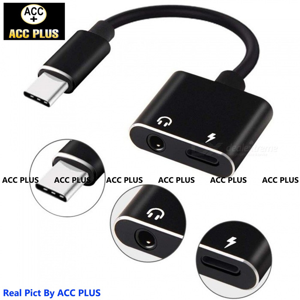 CONVERTER TYPE C 2 IN 1 USB TYPE C TO JACK 3.5 MM SAMBUNGAN KONVERTER AUDIO HEADPHONE MUSIK - ACC PLUS