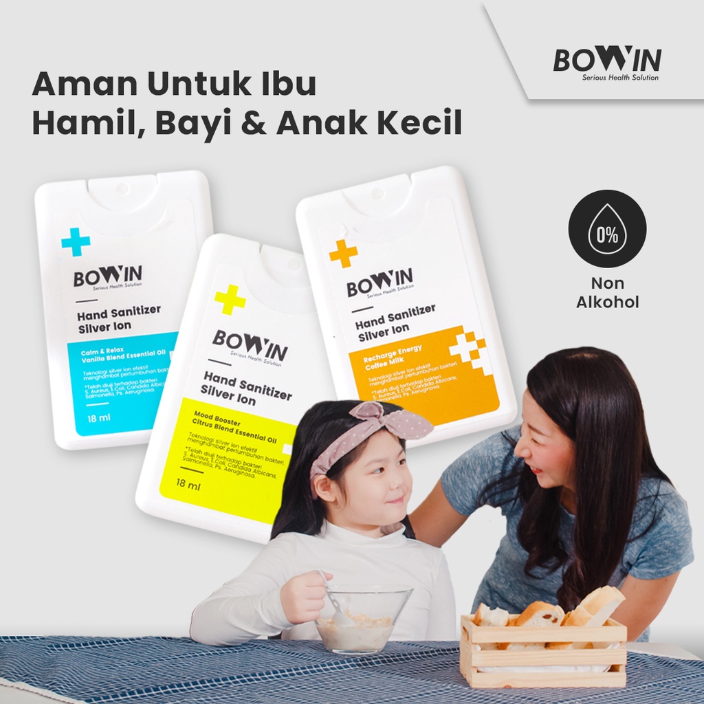 Bowin Hand Sanitizer Spray Pocket Non-Alkohol  - Silver Ion Technology (Antiseptik / Anti Bacterial)