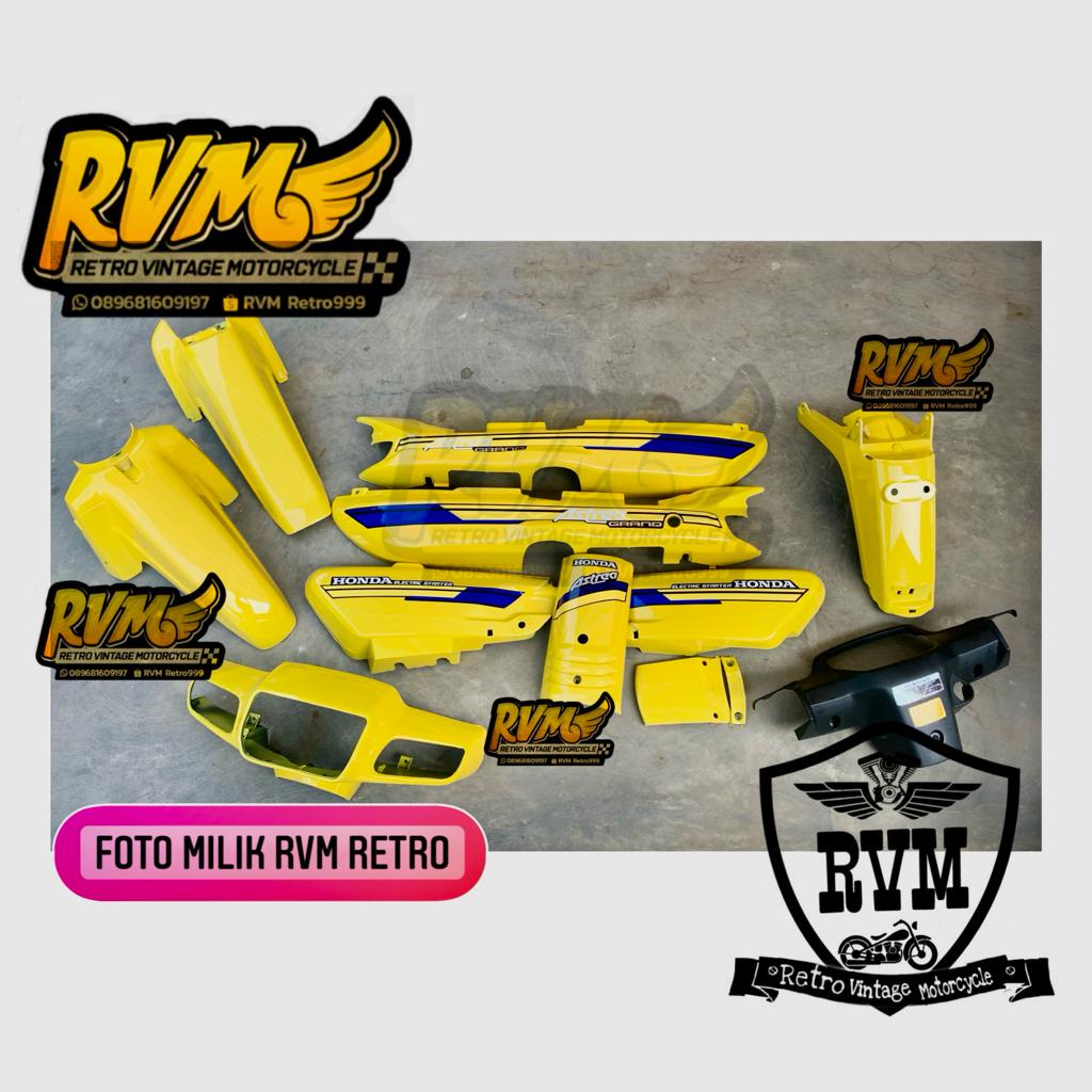 Cover Body Astrea grand Sabit Legenda Impressa kuning Full set Bodi halus Astrea grand kuning Impres