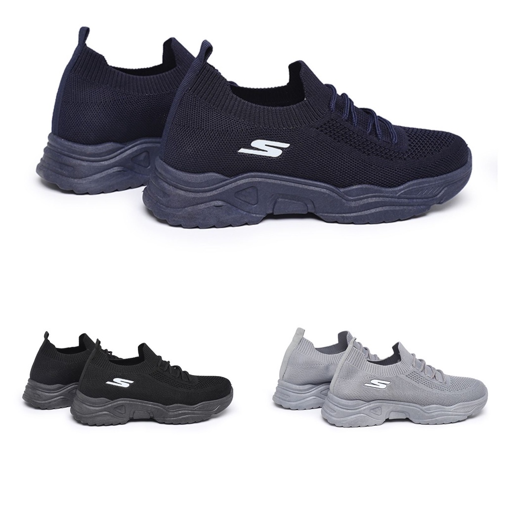 [GROSIR][COD] SEVEN_DAY SEPATU RAJUT WANITA SLIP ON OLAHRAGA TANPA TALI SPORT SHOES FZ-F26 ABU