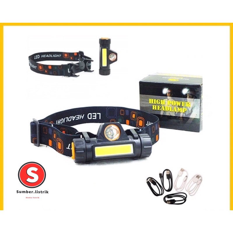 Senter Kepala LED Cas XPE Super Terang Murah Headlamp COB Ls-101 Senter Wajib Punya