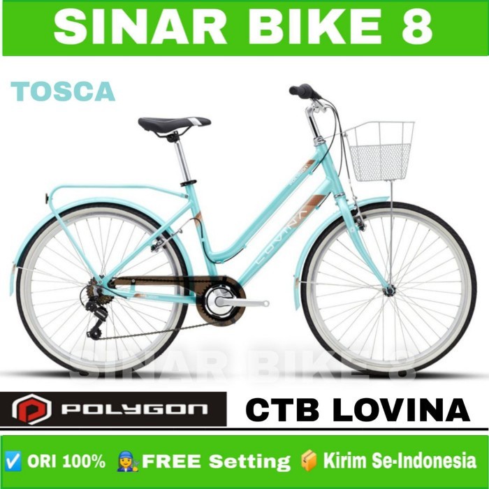 Sepeda Mini Keranjang City Bike Dewasa Ukuran 26 Inch Polygon Lovina