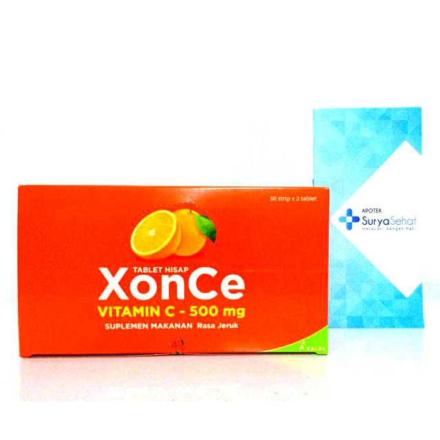 Xonce 1 box isi 100 Tablet Hisap rasa jeruk - Xon ce Vitamin C 500mh