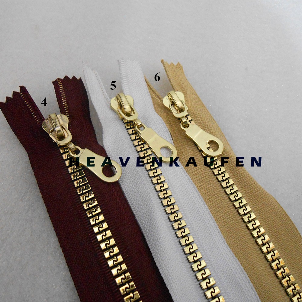 Resleting Zipper Busana 25 cm Vislon Variasi Gold Muda Kode B Warna Warni