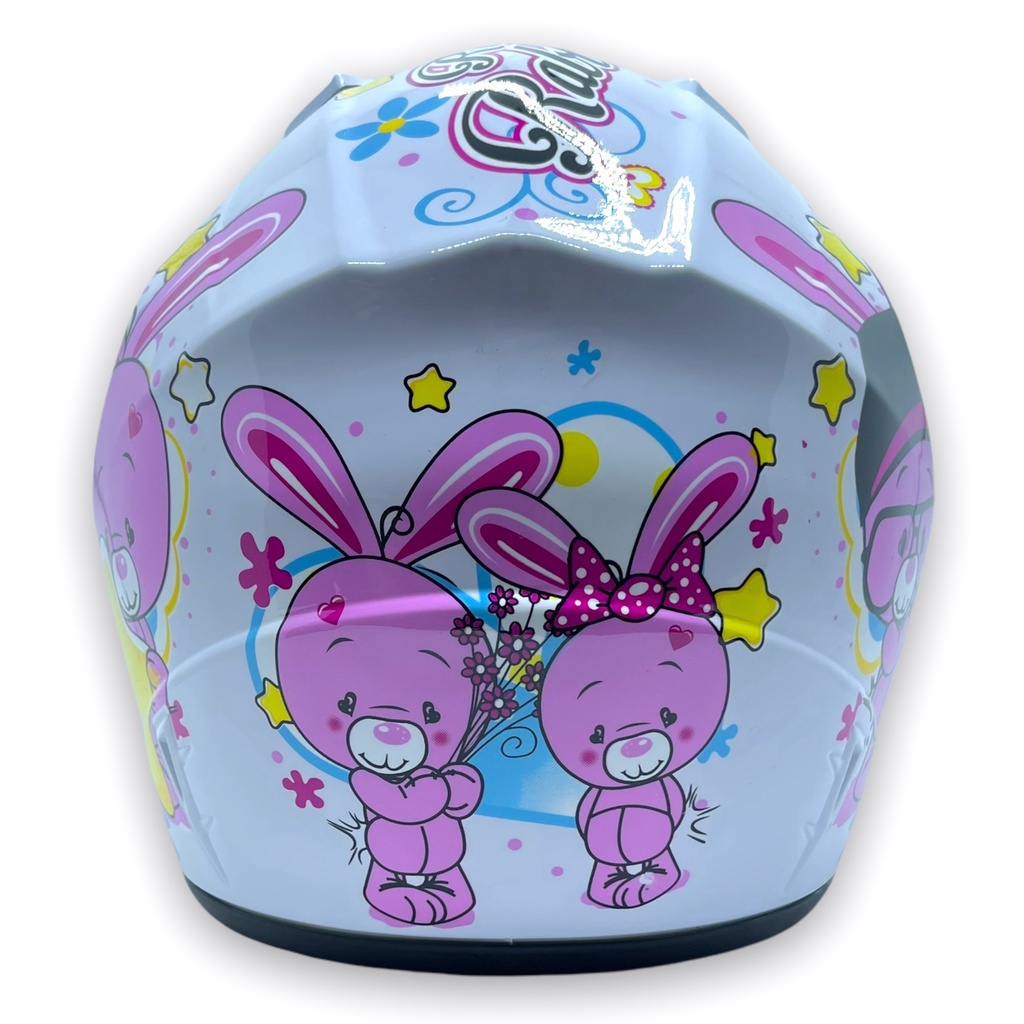 Helm WTO Z1R Pet - Romantic Rabbit - Putih - Half Face ALL SIZE