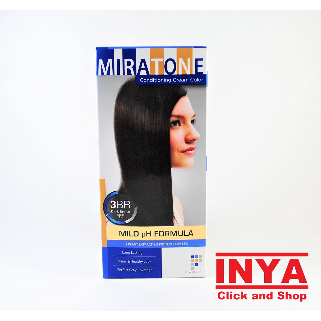 Pewarna Rambut MIRATONE CONDITIONING CREAM COLOR 3BR DARK BROWN - Semir Rambut COKLAT TUA