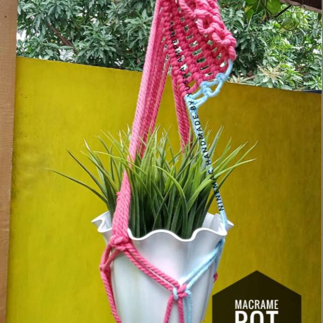 Pot Rajut Gantung, Buatan Rumahan.