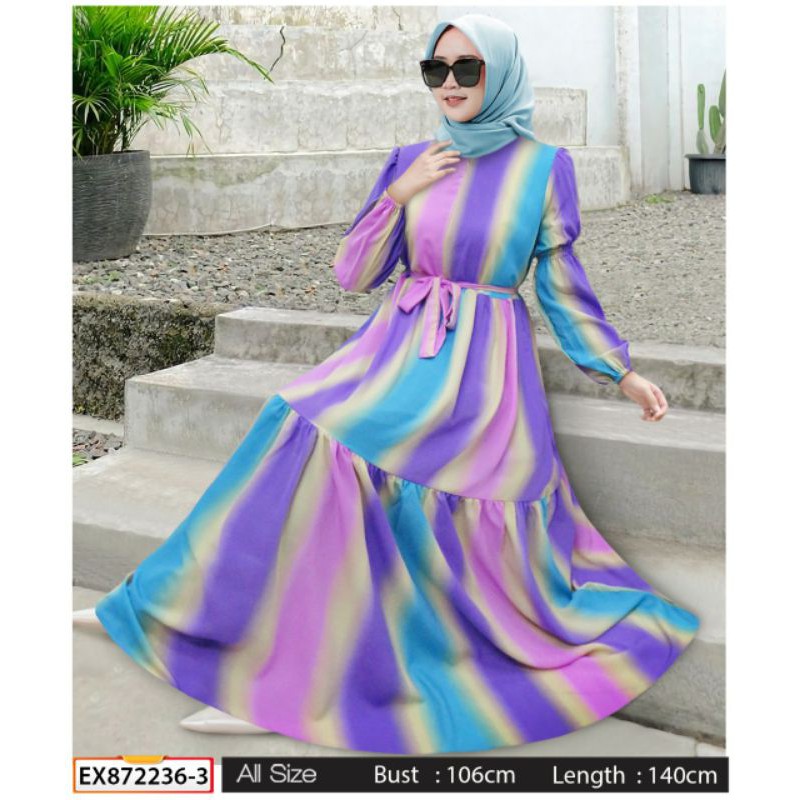 gamis pelangi lilac extu besseller