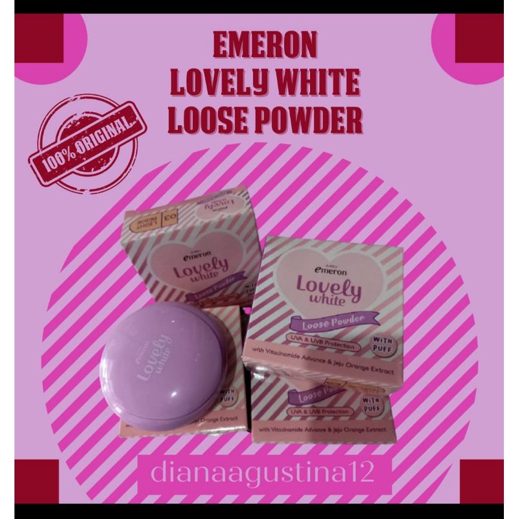 loose powder / bedak tabur emeron lovely asli