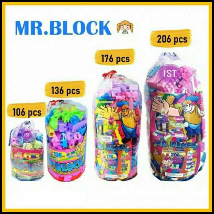 Termurah 206Pcs Mainan Edukasi Lego Besar Susun Brick Mr Block