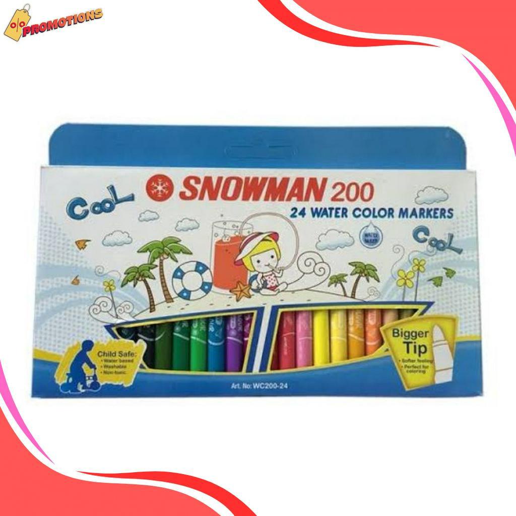 

PRODUCT TERMURAH Spidol Water Color Marker Snowman Per Set Isi 24 Warna Child Safe WC224