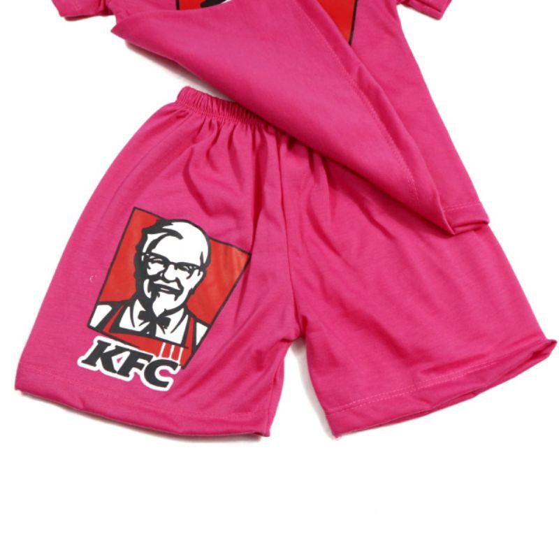 SETELAN BAJU ANAK PEREMPUAN SIKUNING MOTIF KFC 2-6 TAHUN NEW