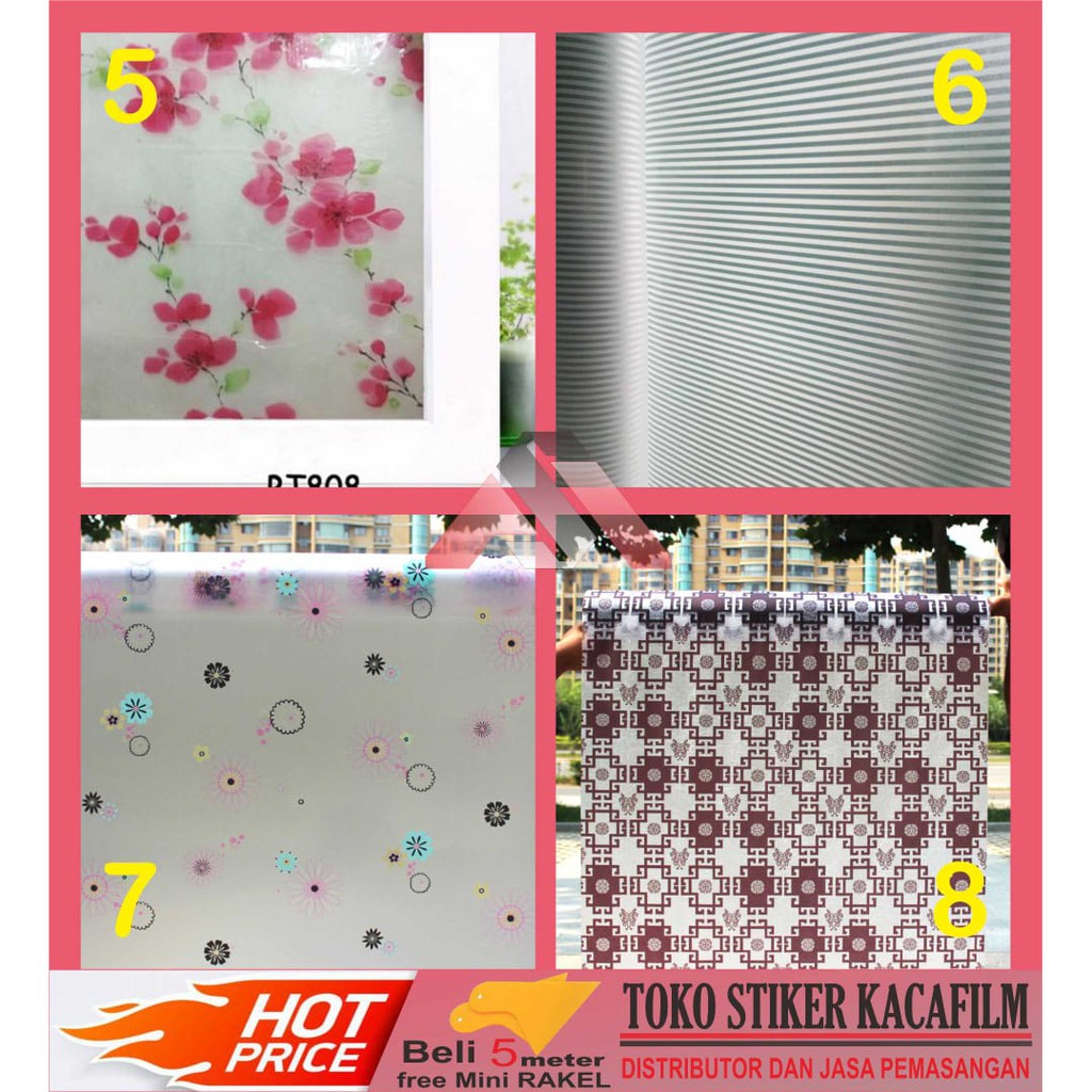 STIKER KACA MOTIF / STIKER KACA FILM JENDELA RUMAH