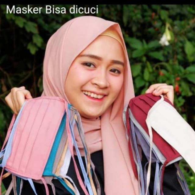 MASKER HIJAB KAIN TERMURAH DIJUAL SATUAN MOTIF WARNA