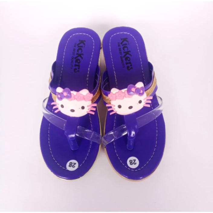 Sandal Anak Perempuan Kickers Jepit Wedges 26 - 35 HK Hak 3 Cm Casual Fashion N13