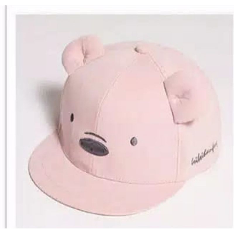 TOPI ANAK MODEL BERUANG//TOPI KARAKTER LUCU//LAKI-LAKI DAN PEREMPUAN/UNTU USIA 0 BULAN SAMPAI 3 TAHUN-Pink