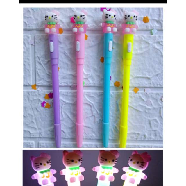 

Pen gel lampu karakter hello Kitty 18 pcs