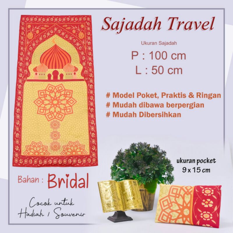 Sajadah Travel Pouch | Sajadah Travel Motif | Sajadah Travel Pouch Motif Merah
