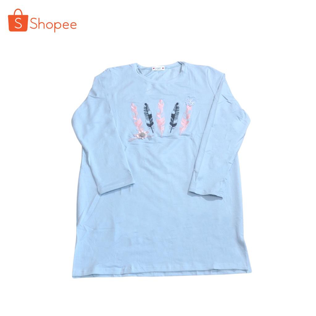 TUNIK IMPORT WANITA MOTIF BULU ATASAN WANITA FASHHION MUSLIM KEKINIAN OVERSIZE JUMBO LD 115