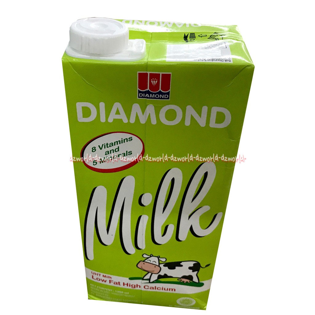 Diamond Milk Susu Uht Low Pat High Calcium Susu Rendah Lemak 1000mL