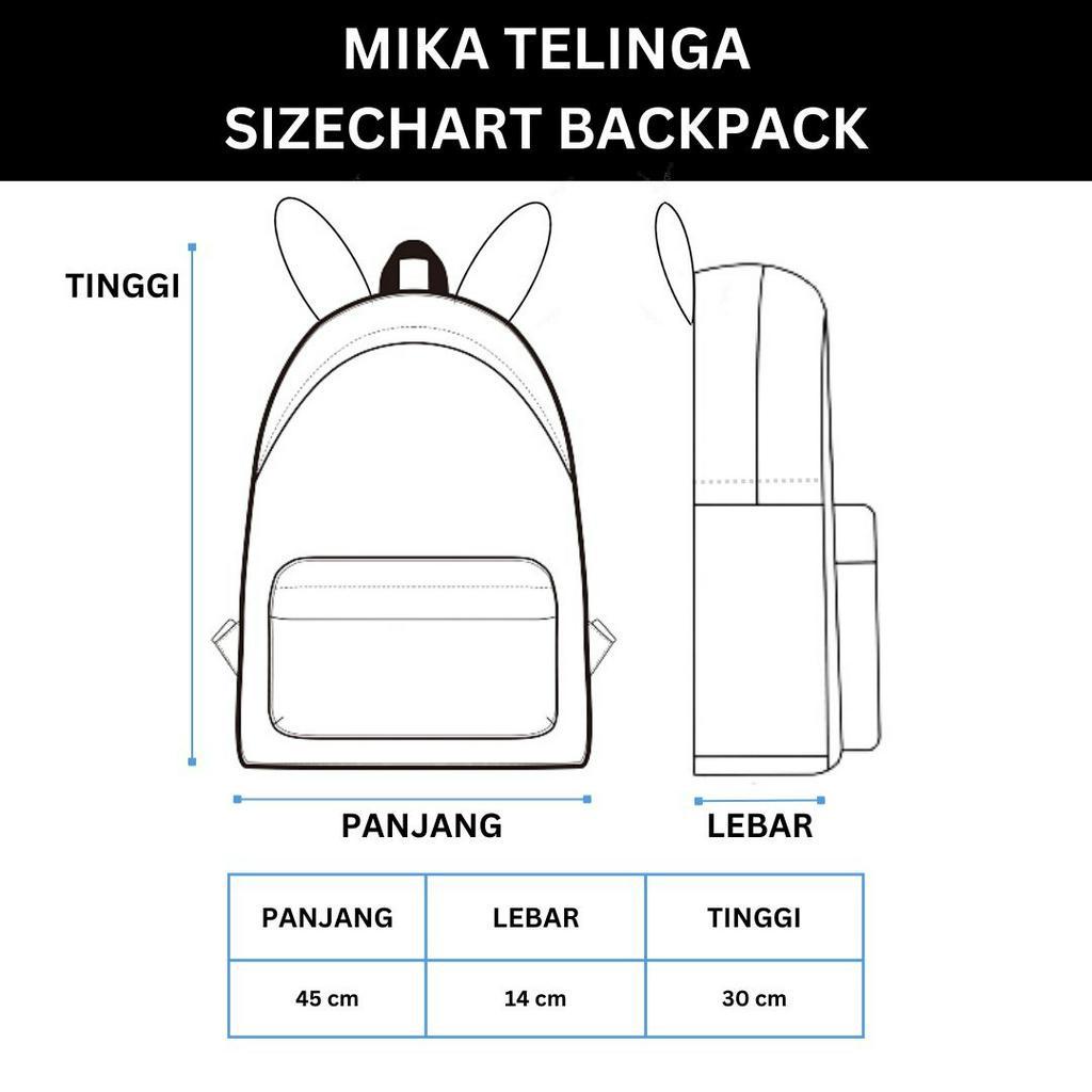 Gratis Gantungan Tas Ransel Backpack Fashion Tas Sekolah Anak Mika Telinga Besar