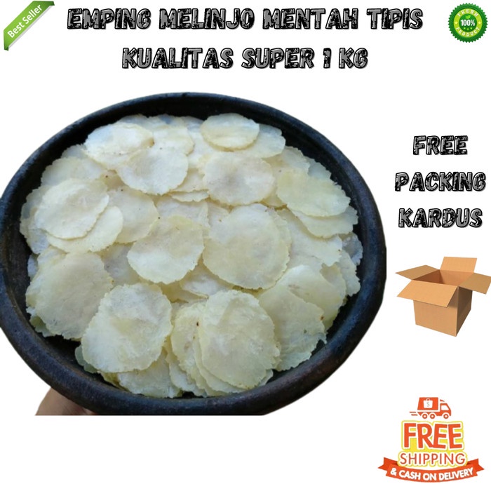 

✨COD✨ EMPING MELINJO MENTAH SUPER TIPIS (1KG) ORIGINAL ASLI PRODUKSI LIMPUNG