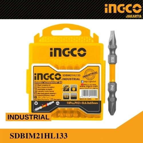 Mata Obeng 10 Pcs (PH2+SL6) Impact Screwdriver Bit INGCO SDBIM21HL133