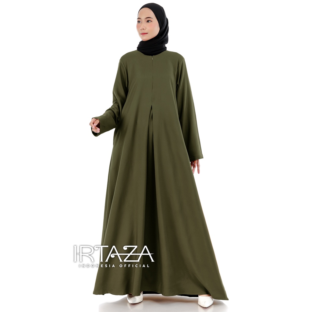 Gamis Abaya Polos Rainbow Twill Shakila Dress Busana Muslimah-Abaya Army