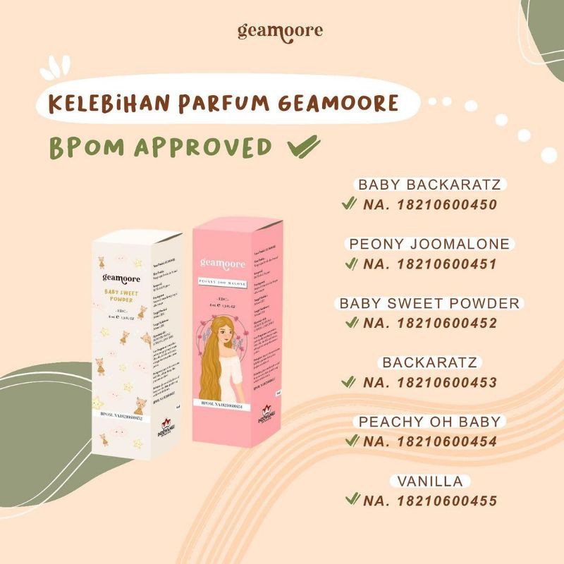 PARFUM GEAMOORE 6ML - MINYAK WANGI TAHAN LAMA / PARFUM WANITA AWET