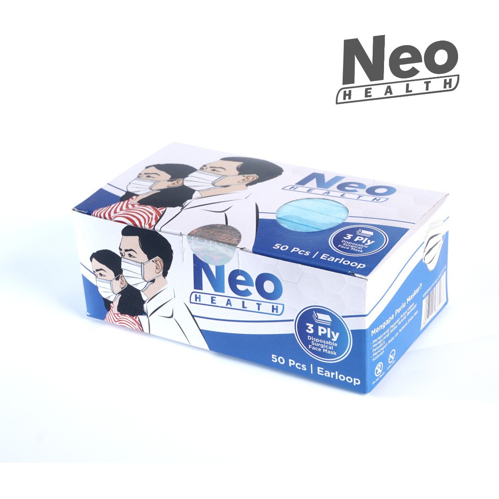 Masker Neo Health/Medis Earloop 3 Ply isi 50 pcs