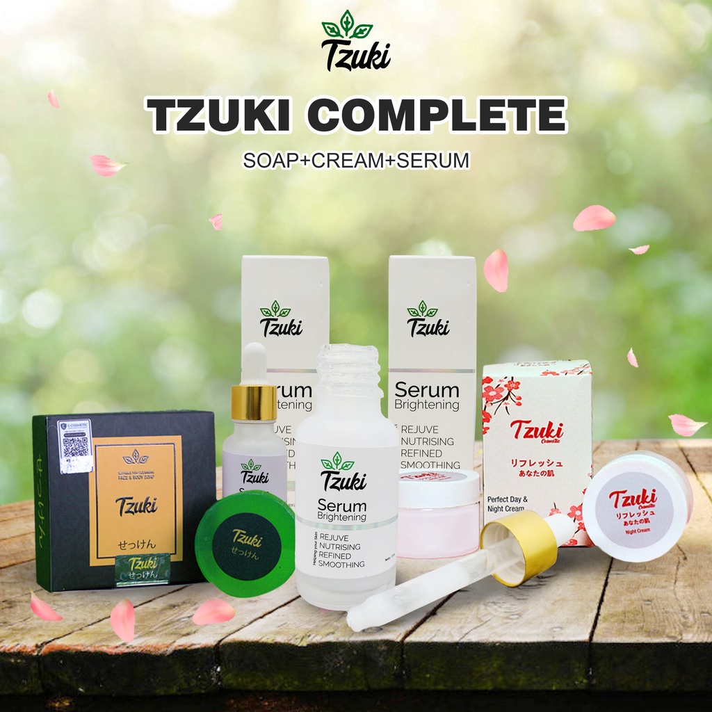 PAKET KUMPLIT TZUKI SERUM SABUN DAN CREAM WAJAH - 100% Original dan Sudah BPOM