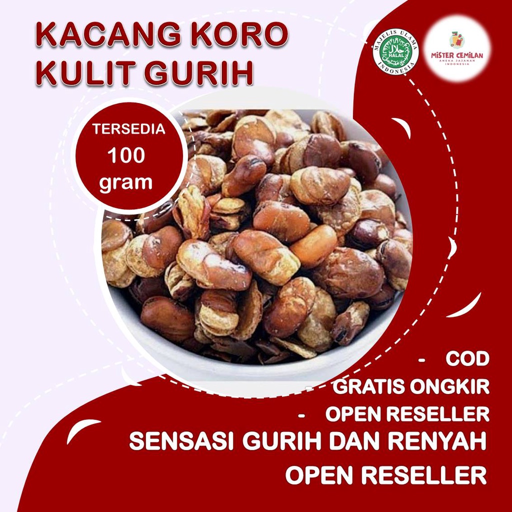 

100GRAM KACANG KORO KULIT BY.MISTER CEMILAN