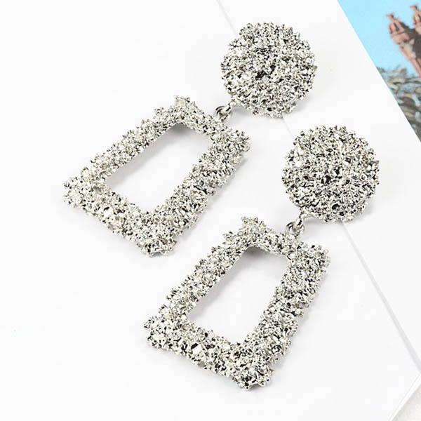 [Bayar Di Tempat] Anting Korea Panjang anting Trapesium Paduan Geometri Anting Aksesori Mode