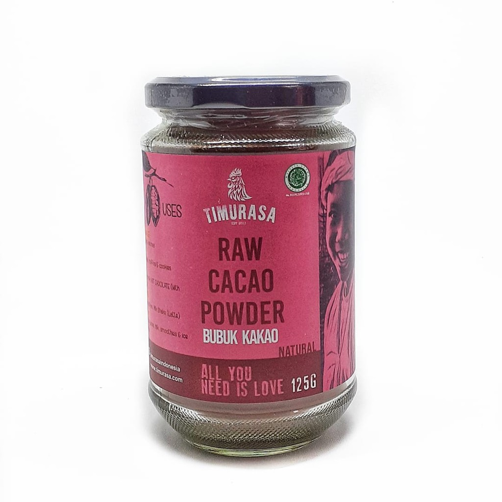 

Timurasa Raw Cacao Powder (Bubuk Kakao Natural Organic) Superfood 125gr Kemasan Jar