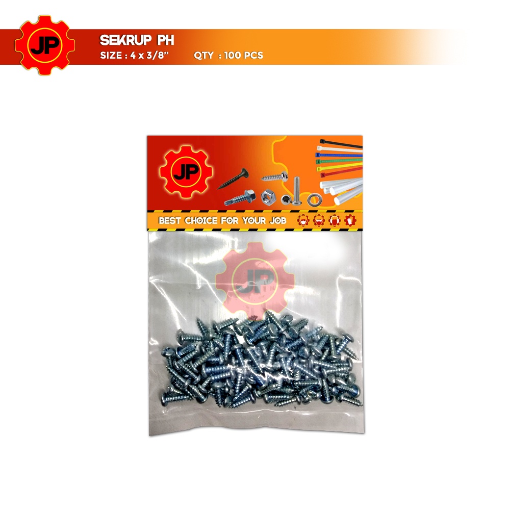 SEKRUP PH 4 x 3/8 - SKRUP PH 4x3/8 BAUT TAPPING ISI 100 PCS