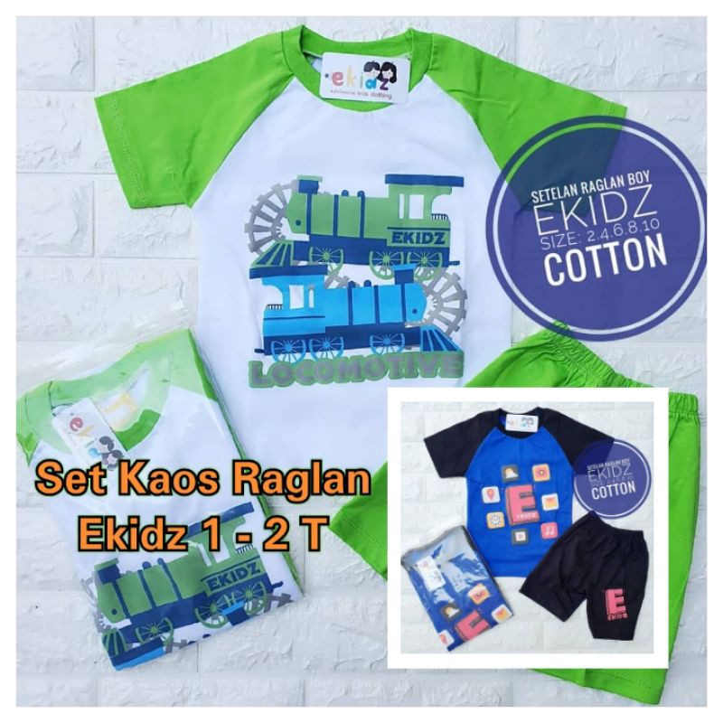 Ekidz Kaos Raglan Anak Laki Set Boy 1 - 8 Tahun Baju Cowok