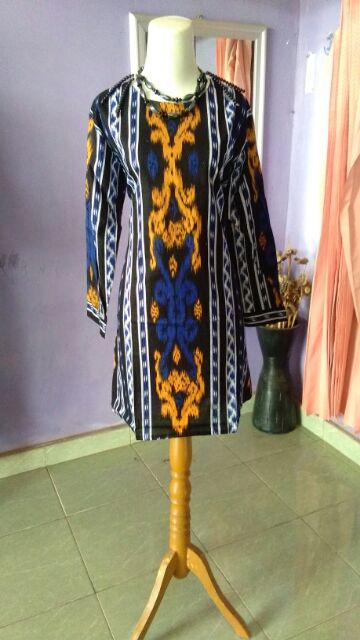 Atasan Couple Tunik Batik Resleting