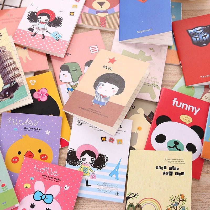 1234OS - Buku Tulis Mini Motif Kartun Cartoon Mini Note Book Buku Catatan Memo Pad Lucu Buku Tulis Kartun Kecil Motif Karakter Notebook Notepads.