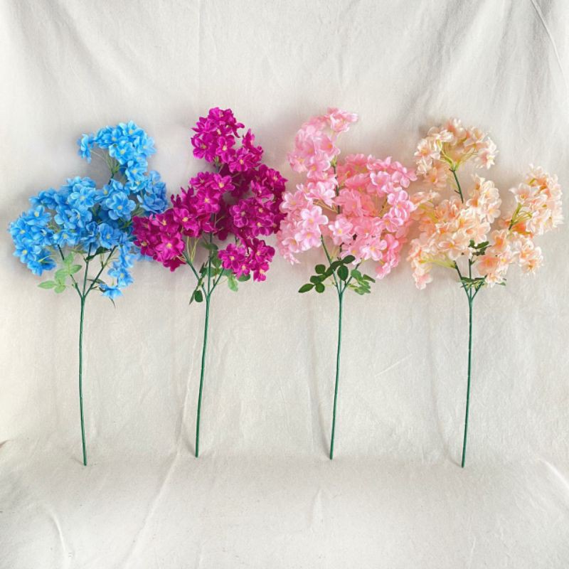 Bunga Cherry Blossom paris X3 (satuan) Bunga Artificial/Bunga Plastik/Bunga Dekorasi/Pernikahan-1