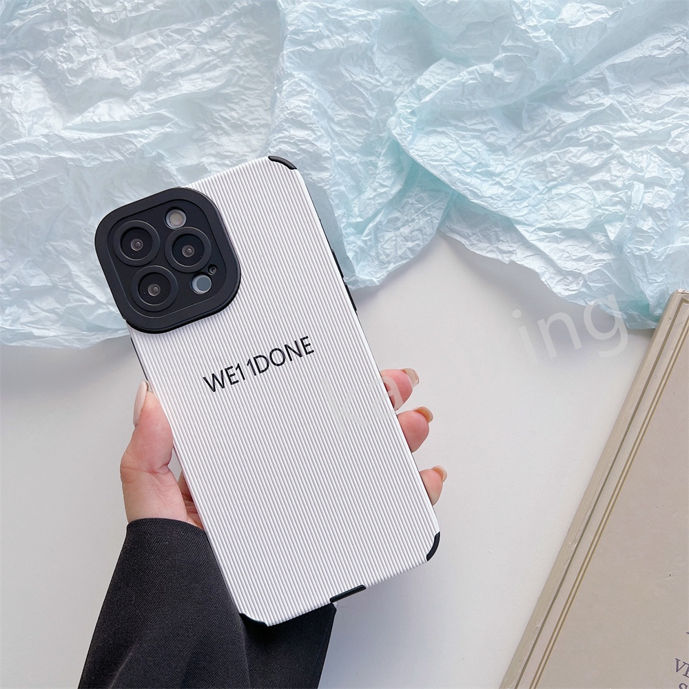 Case Motif Garis Vertikal Warna Hitam Putih Untuk iPhone 13 Pro Max 7 8 Plus Xr X Xs Max