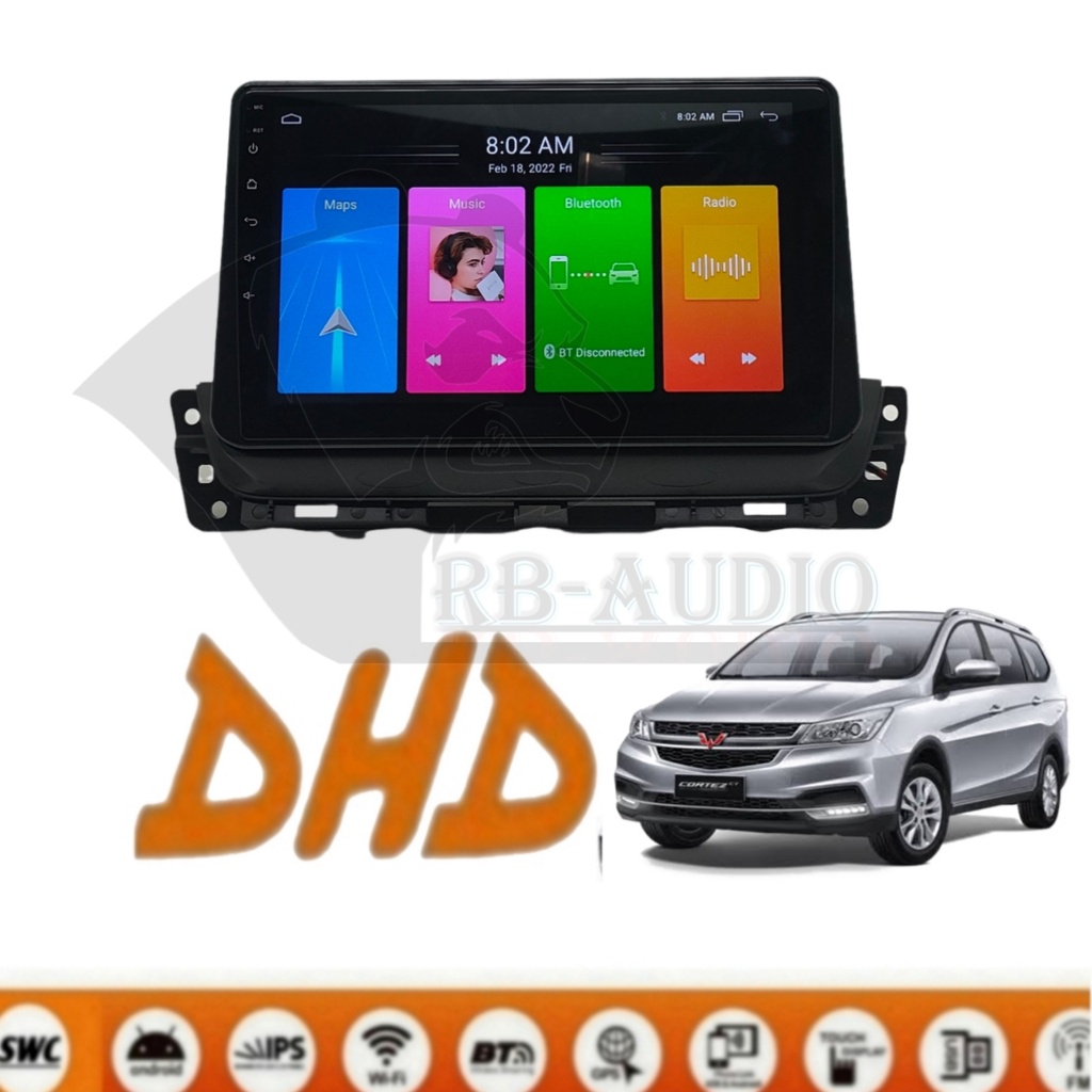 Head Unit Android DHD Wuling Cortez 10 inch pnp