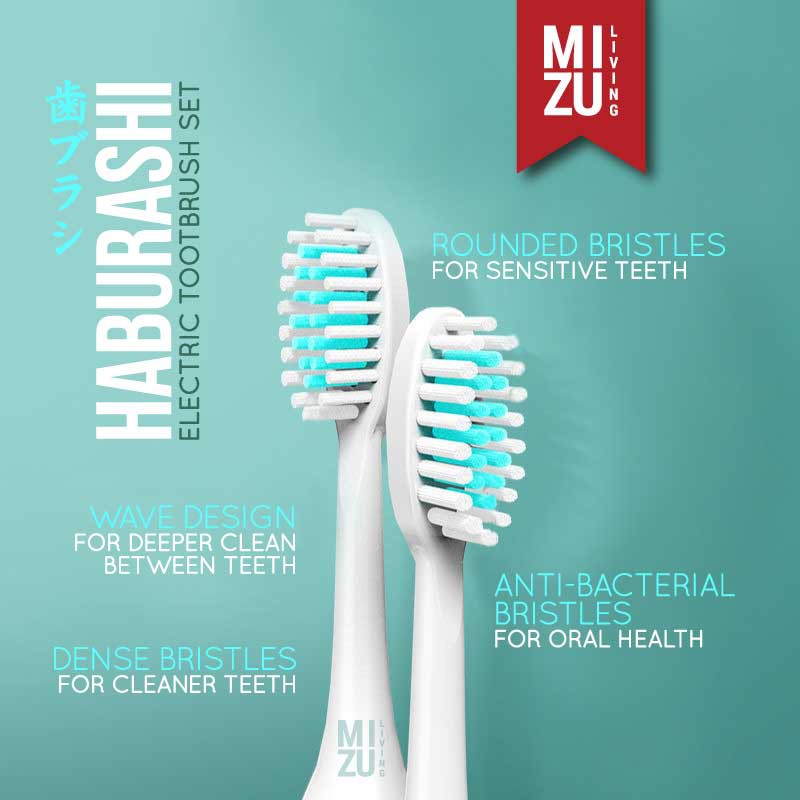 MIZU HABURASHI Electric Toothbrush Set Sonic Vibration Sikat Gigi Elektrik Dewasa USB RECHARGEABLE