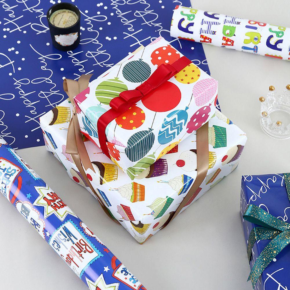 Solighter Happy Birthday Wrapping Paper Box Perlengkapan Teman Liburan Dekorasi Gift Wrapping Kado Décor Holiday Gift Packing