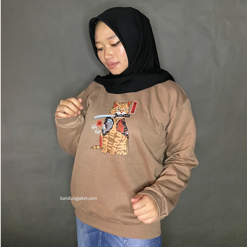 Cat Sweatshirt Holyrider // Sweater Crawneck Pria dan Wanita