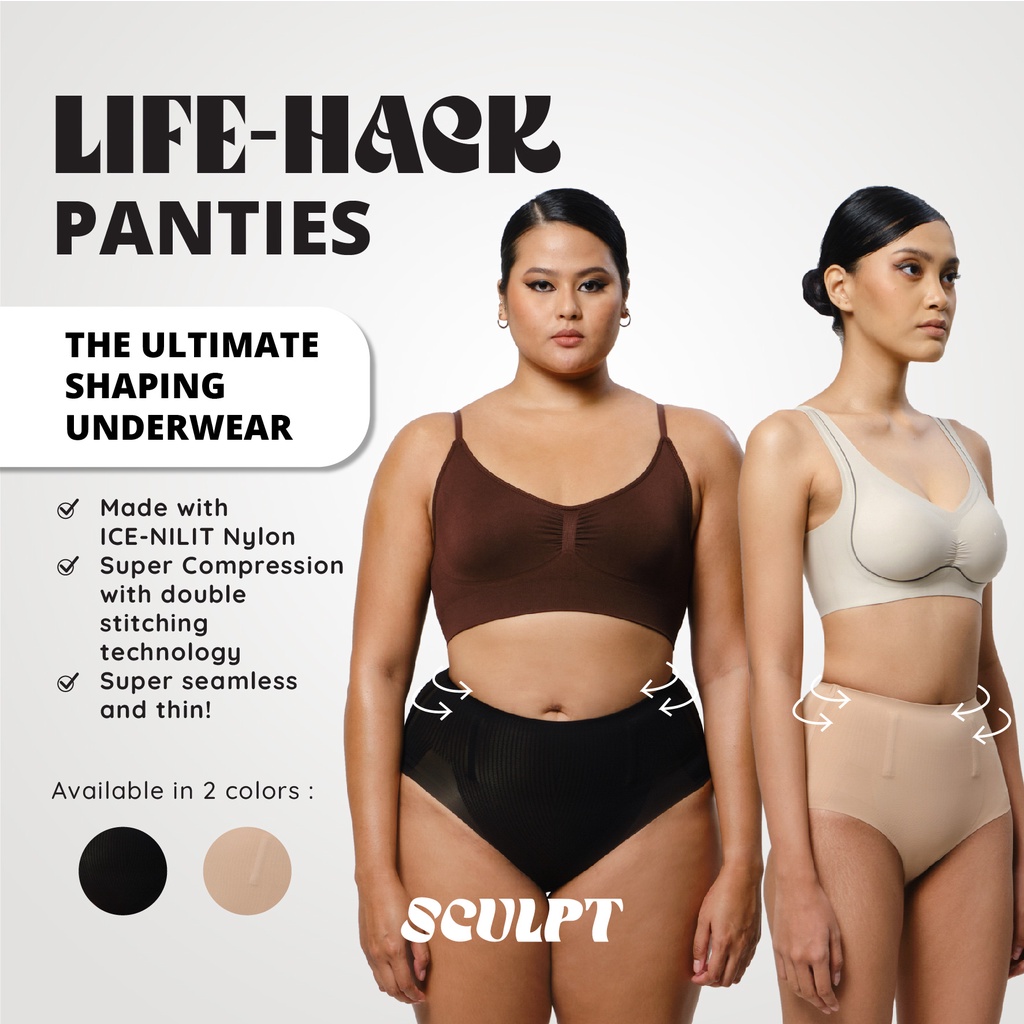 SCULPT LIFE-HACK PANTIES - Seamless Waist-clinching Panties - Shaping Underwear - Double Compression