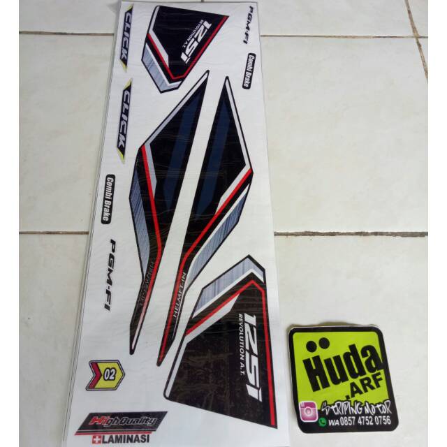 striping/lis/sticker variasi new vario 125/150 "CLICK" hitam-biru-putih-merah